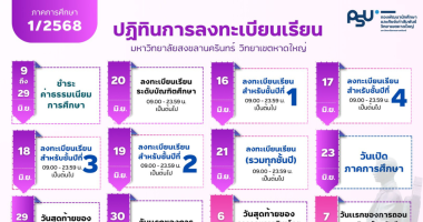 ปฏิทินการศึกษา ภาคการศึกษาที่ 1/2568